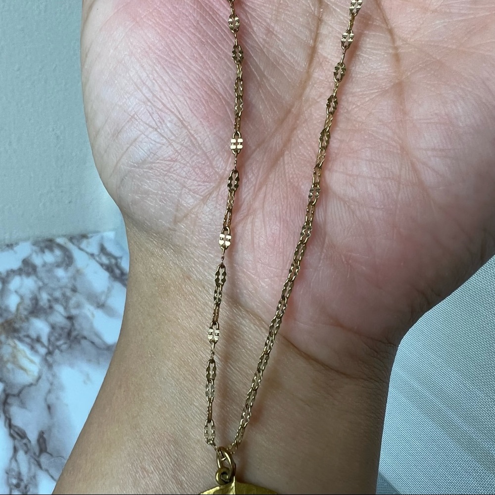 Vintage Gold Dipped Leaf + Thin Gold Chain - image 8